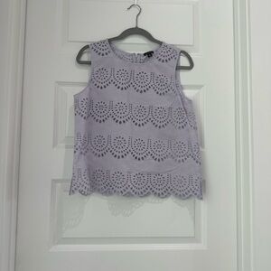 Lavender Sleeveless Eyelet Top